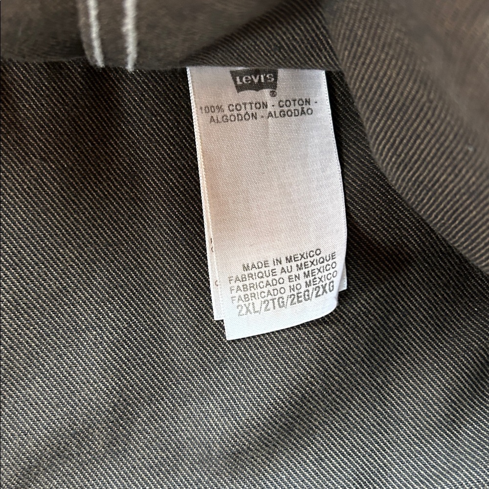 LEVI'S Standard-Fit Olive Green Denim Trucker Jacket XXL - Picture 8 of 8